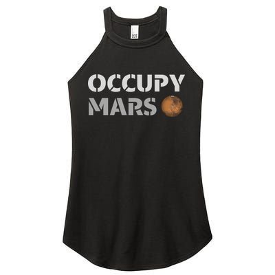 Occupy Mars Funny Occupy Mars Women's Perfect Tri Rocker Tank