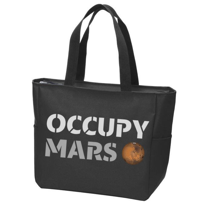 Occupy Mars Funny Occupy Mars Zip Tote Bag