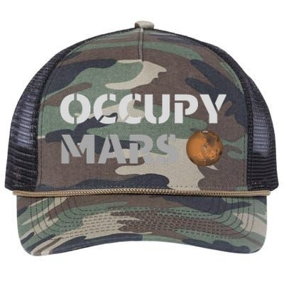 Occupy Mars Funny Occupy Mars Retro Rope Trucker Hat Cap