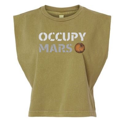 Occupy Mars Funny Occupy Mars Garment-Dyed Women's Muscle Tee