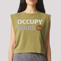Occupy Mars Funny Occupy Mars Garment-Dyed Women's Muscle Tee