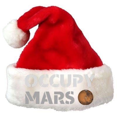 Occupy Mars Funny Occupy Mars Premium Christmas Santa Hat