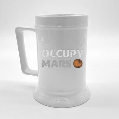 Occupy Mars Funny Occupy Mars Beer Stein