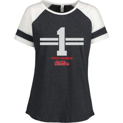 Ole Miss Football Princely Umanmielen 1 Stripe Enza Ladies Jersey Colorblock Tee