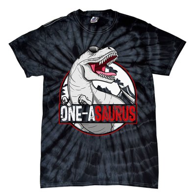 Oneasaurus Matching Family Dinosaur 1st Birthday Tie-Dye T-Shirt