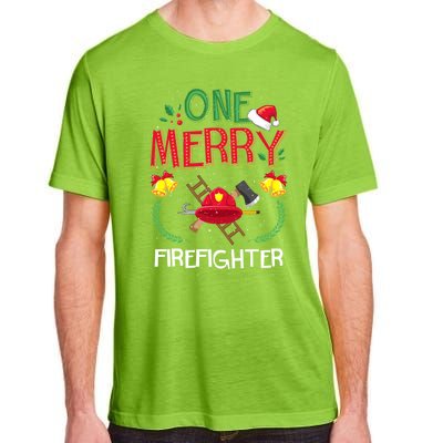 One Merry Firefighter Fire Ugly Christmas Meaningful Gift Adult ChromaSoft Performance T-Shirt