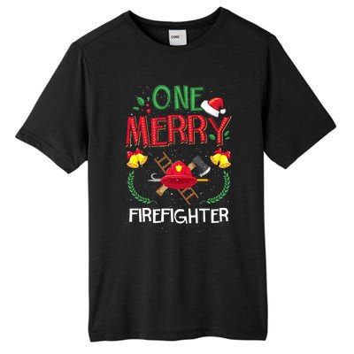 One Merry Firefighter Fire Ugly Christmas Meaningful Gift Tall Fusion ChromaSoft Performance T-Shirt