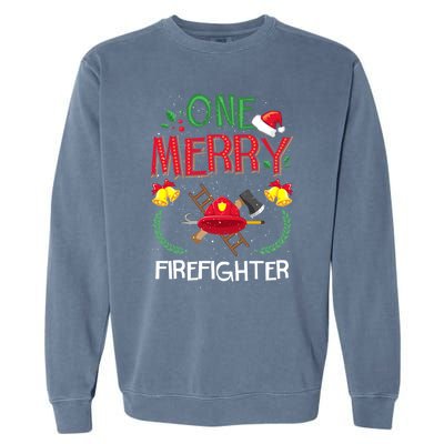 One Merry Firefighter Fire Ugly Christmas Meaningful Gift Garment-Dyed Sweatshirt