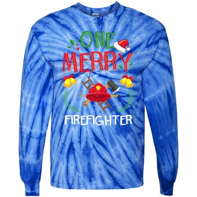 One Merry Firefighter Fire Ugly Christmas Meaningful Gift Tie-Dye Long Sleeve Shirt