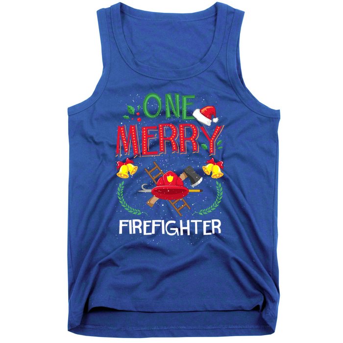 One Merry Firefighter Fire Ugly Christmas Meaningful Gift Tank Top