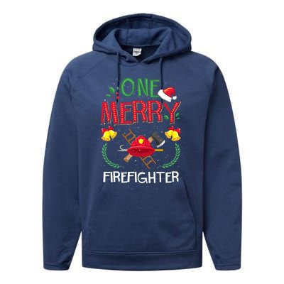 One Merry Firefighter Fire Ugly Christmas Meaningful Gift Performance Fleece Hoodie