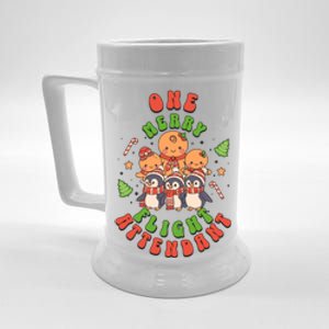 One Merry Flight Attendant Fun Cute Christmas Lover Festive Gift Beer Stein