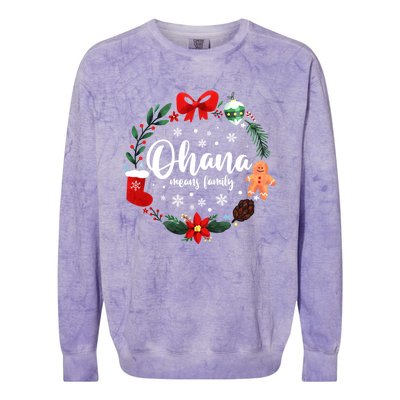 Ohana Means Family Christmas Holiday Matching Vacation Cute Gift Colorblast Crewneck Sweatshirt