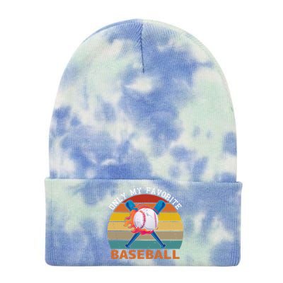 Only My Favorite Baseball Player Baseball Lovers Great Gift Tie Dye 12in Knit Beanie