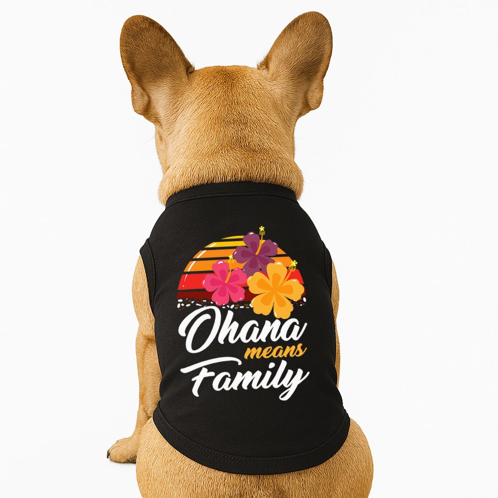 Ohana Means Family Hawaii 70s Retro Vintage Hawaiian Gifts Doggie Tank