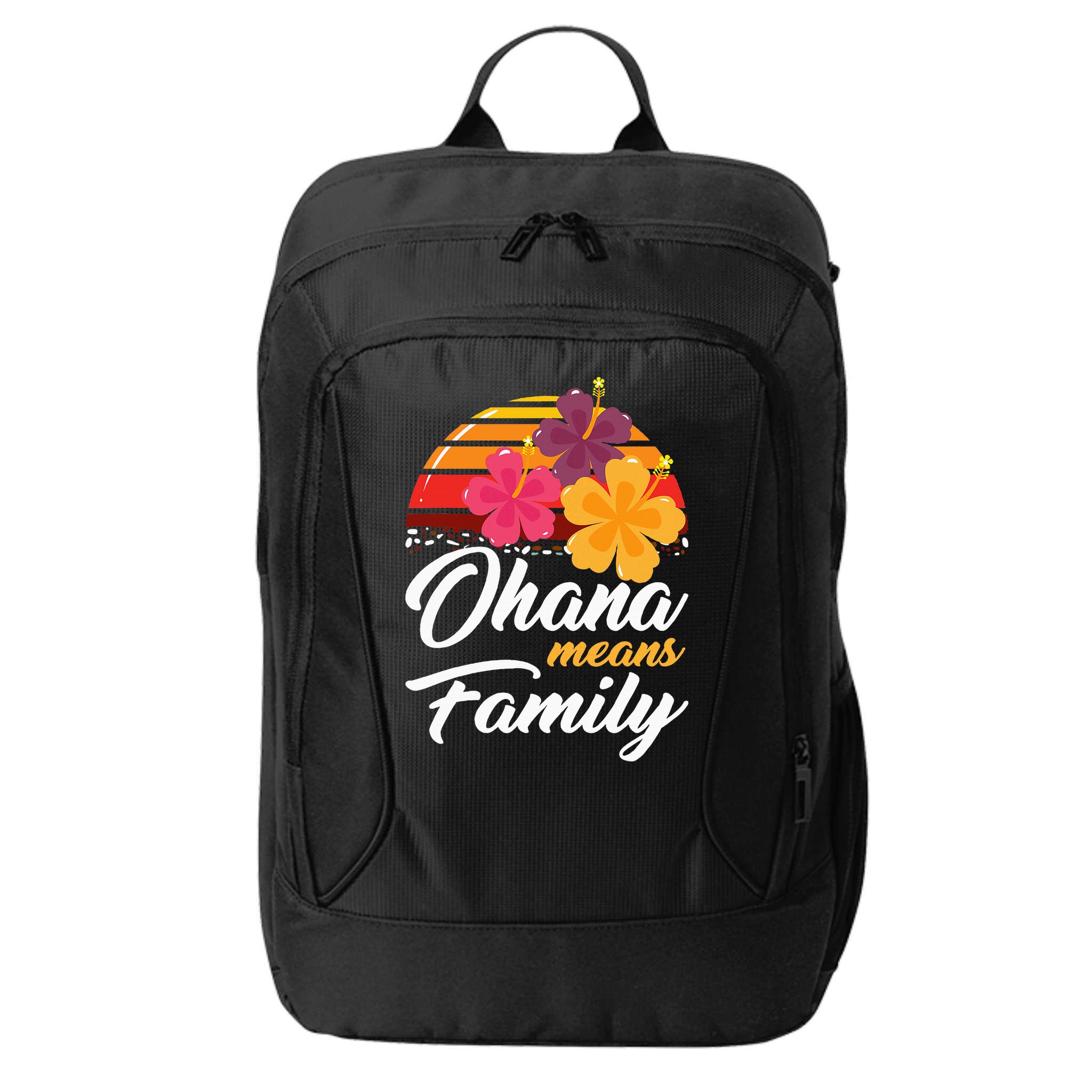 Ohana Means Family Hawaii 70s Retro Vintage Hawaiian Gifts City Backpack