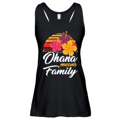 Ohana Means Family Hawaii 70s Retro Vintage Hawaiian Gifts Ladies Essential Flowy Tank