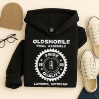Oldsmobile Motors Final Assembly Graphic Classic Car Show Hoodie