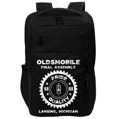 Oldsmobile Motors Final Assembly Graphic Classic Car Show Impact Tech Backpack
