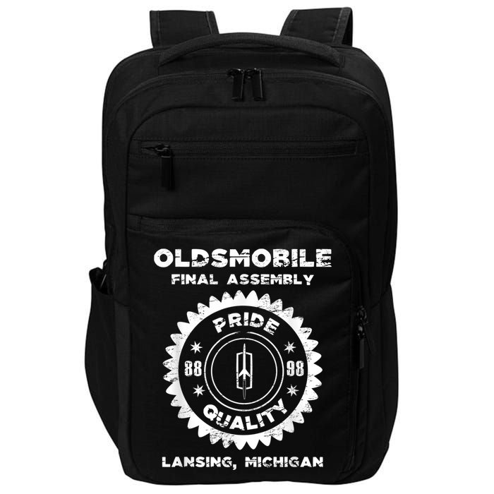 Oldsmobile Motors Final Assembly Graphic Classic Car Show Impact Tech Backpack