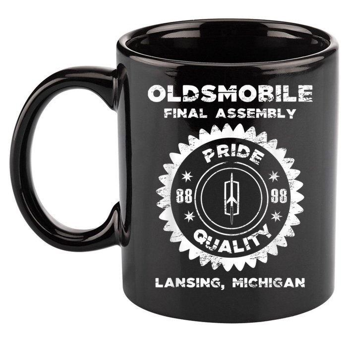 Oldsmobile Motors Final Assembly Graphic Classic Car Show 11oz C Handle Ceramic Mug