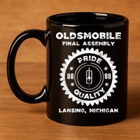 Oldsmobile Motors Final Assembly Graphic Classic Car Show 11oz C Handle Ceramic Mug