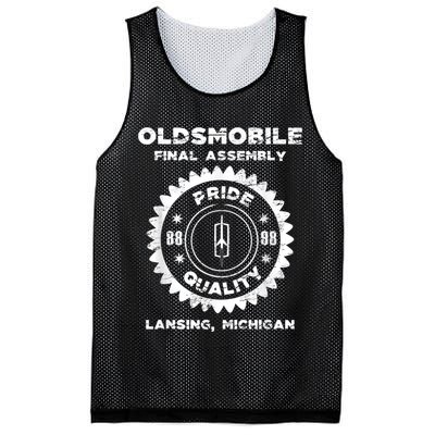 Oldsmobile Motors Final Assembly Graphic Classic Car Show Mesh Reversible Basketball Jersey Tank