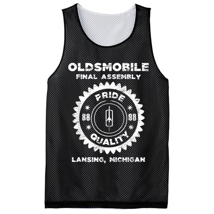Oldsmobile Motors Final Assembly Graphic Classic Car Show Mesh Reversible Basketball Jersey Tank