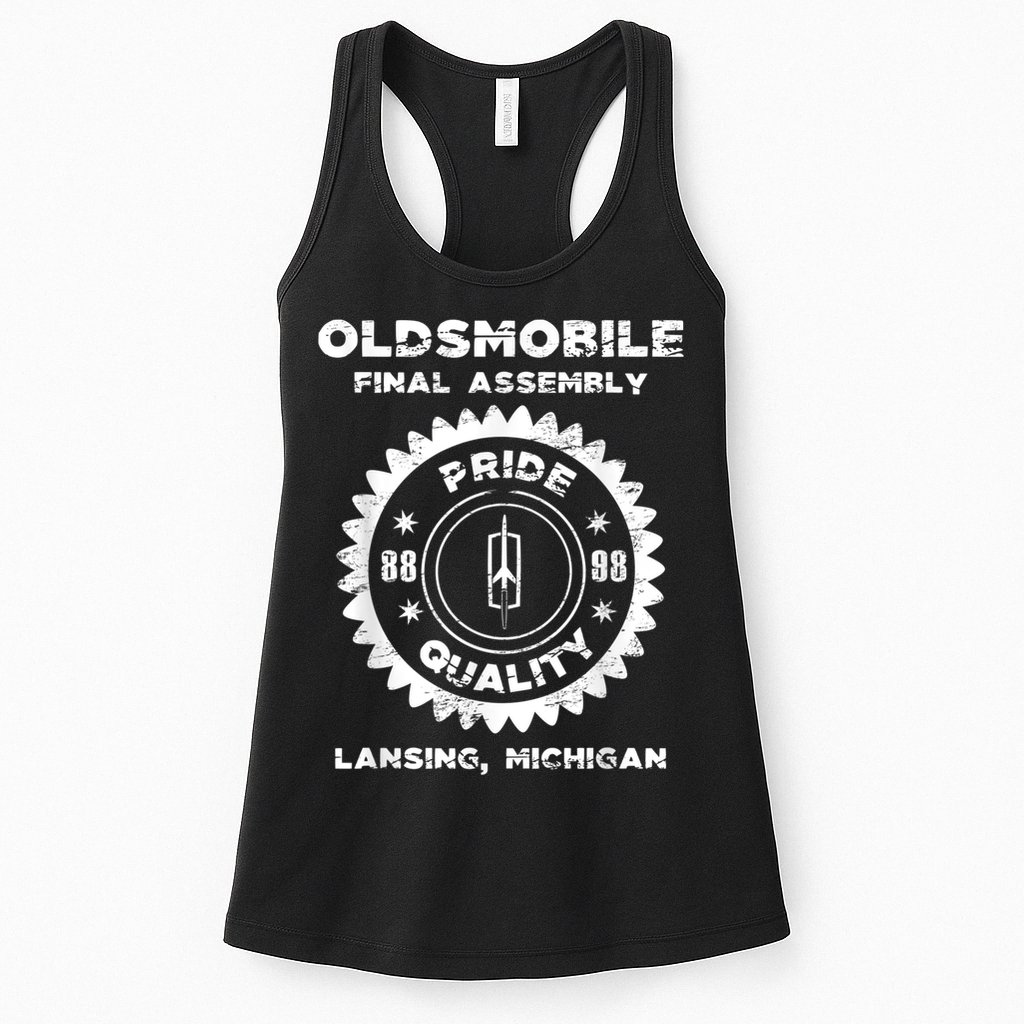 Oldsmobile Motors Final Assembly Graphic Classic Car Show Womens Tank Top
