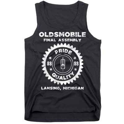 Oldsmobile Motors Final Assembly Graphic Classic Car Show Tank Top