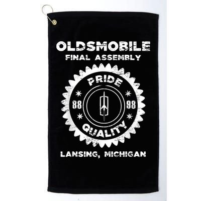 Oldsmobile Motors Final Assembly Graphic Classic Car Show Golf Towel