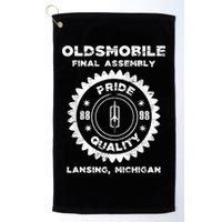 Oldsmobile Motors Final Assembly Graphic Classic Car Show Golf Towel