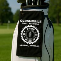 Oldsmobile Motors Final Assembly Graphic Classic Car Show Golf Towel