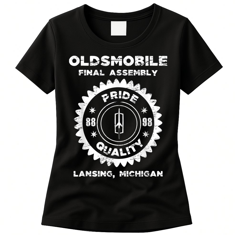 Oldsmobile Motors Final Assembly Graphic Classic Car Show Womens T-Shirt