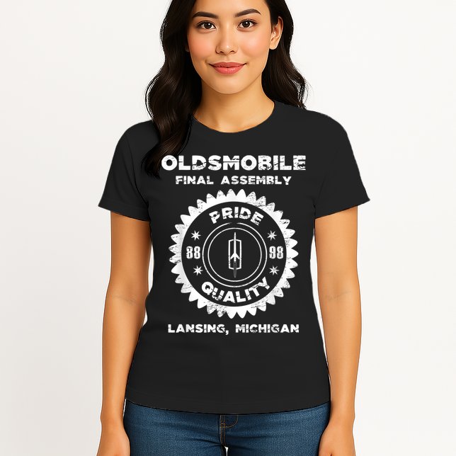 Oldsmobile Motors Final Assembly Graphic Classic Car Show Womens T-Shirt