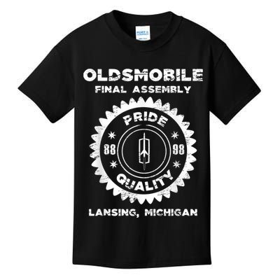 Oldsmobile Motors Final Assembly Graphic Classic Car Show Kids T-Shirt