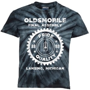 Oldsmobile Motors Final Assembly Graphic Classic Car Show Kids Tie-Dye T-Shirt