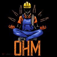 Ohm Meditating Funny Electrician Stripe Pom Pom Beanie