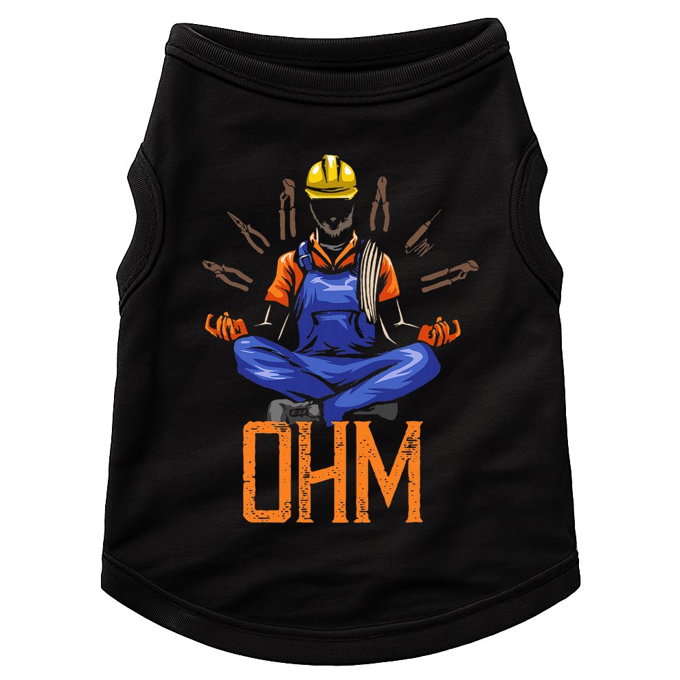 Ohm Meditating Funny Electrician Doggie Tank