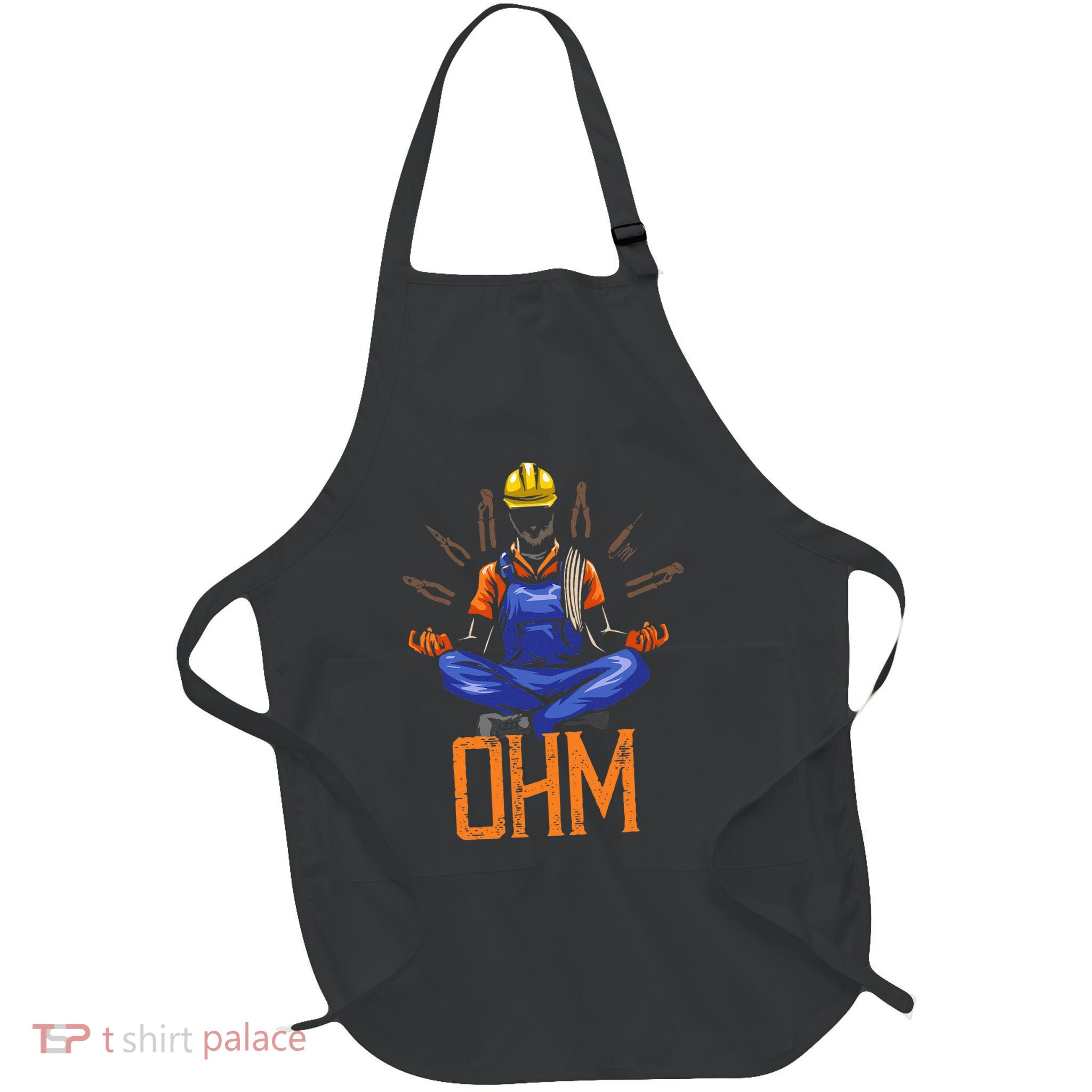 Ohm Meditating Funny Electrician Apron