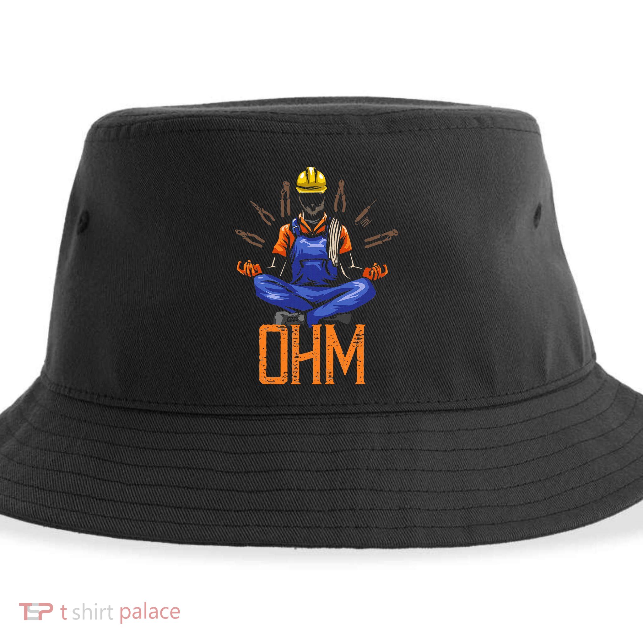 Ohm Meditating Funny Electrician Sustainable Bucket Hat