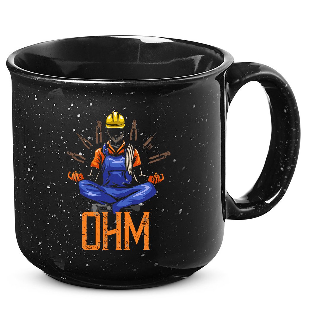 Ohm Meditating Funny Electrician 15oz Campfire Ceramic Mug
