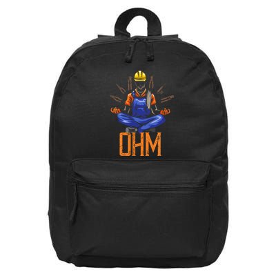 Ohm Meditating Funny Electrician 16 in Basic Backpack