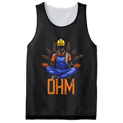 Ohm Meditating Funny Electrician Mesh Reversible Basketball Jersey Tank