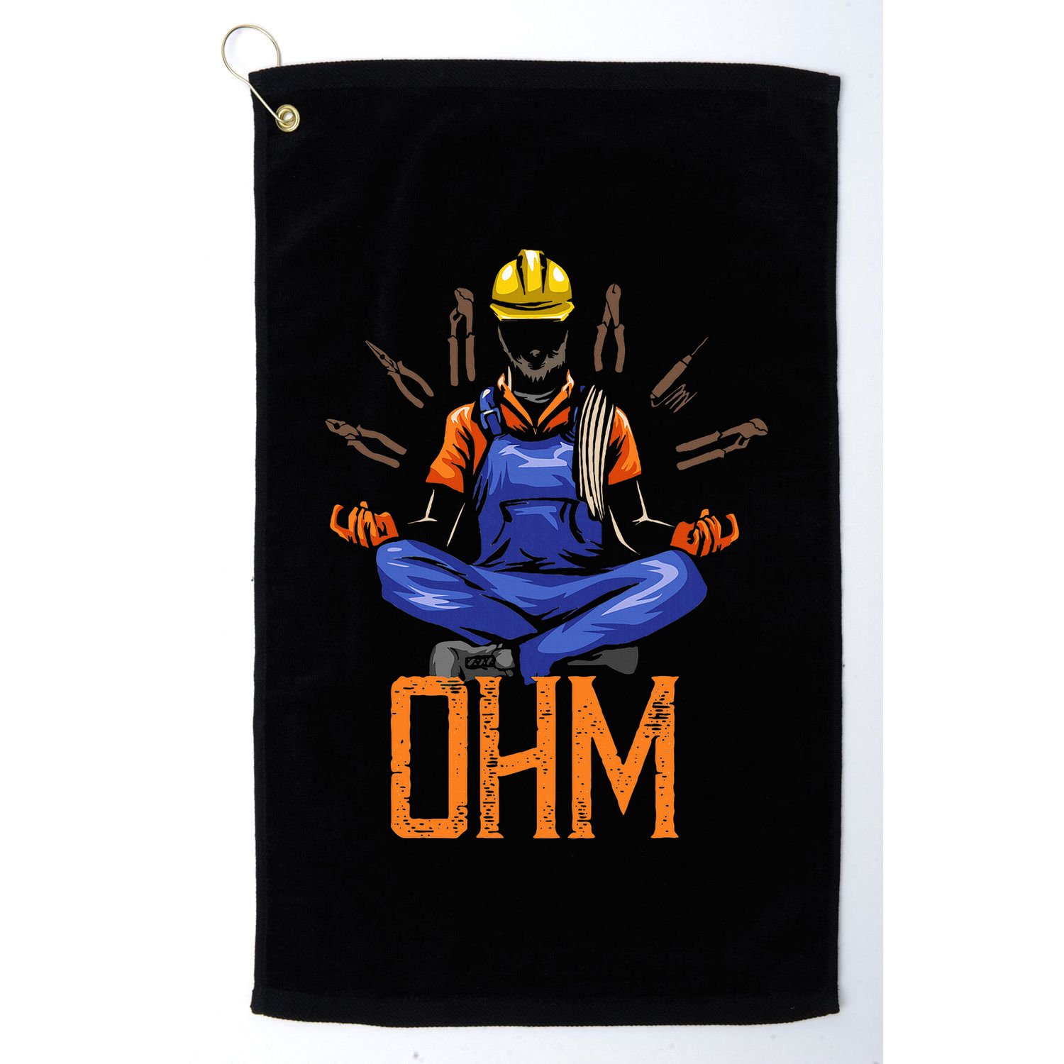Ohm Meditating Funny Electrician Golf Towel