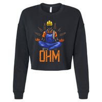 Ohm Meditating Funny Electrician Cropped Pullover Crew