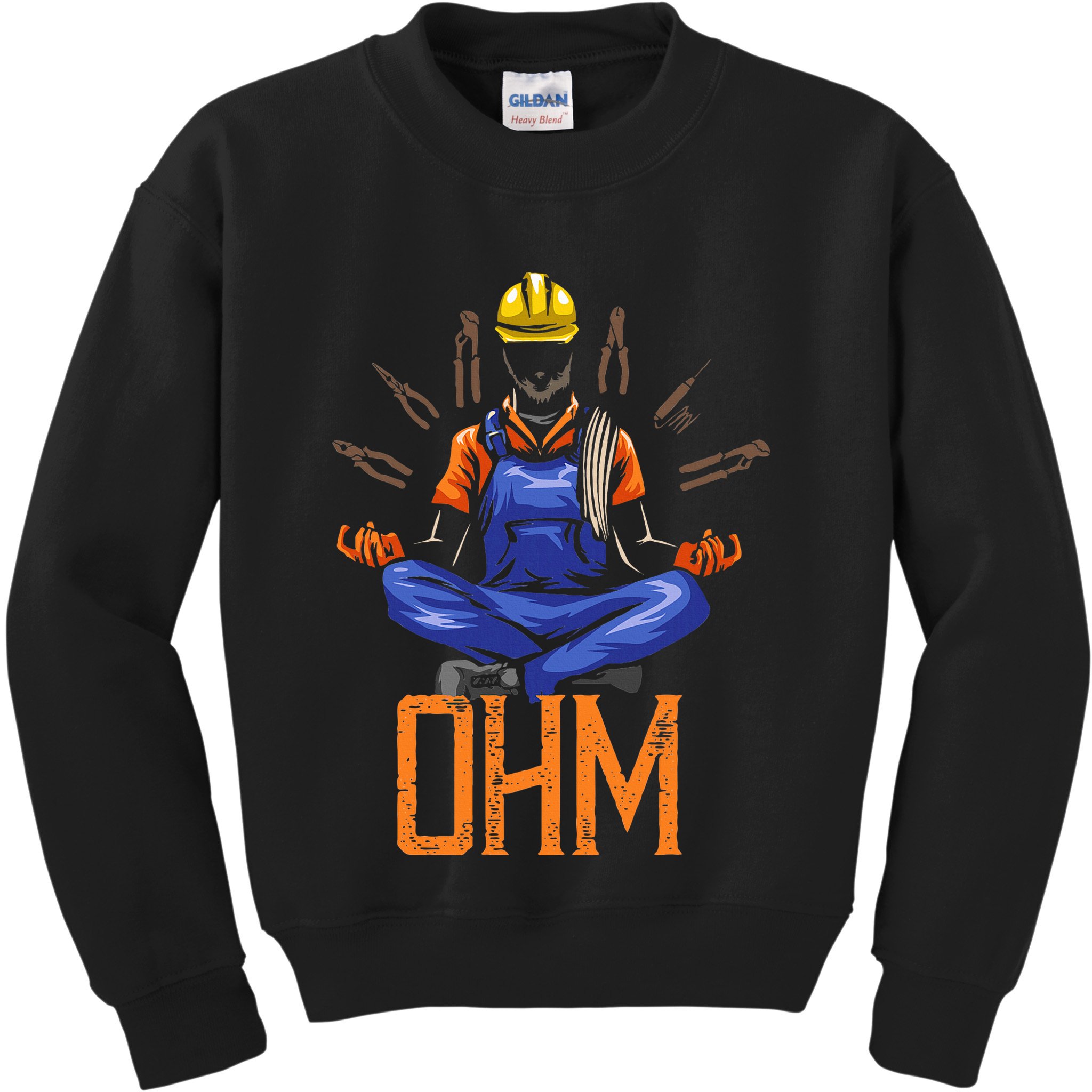 Ohm Meditating Funny Electrician Kids Sweatshirt
