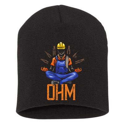 Ohm Meditating Funny Electrician Short Acrylic Beanie