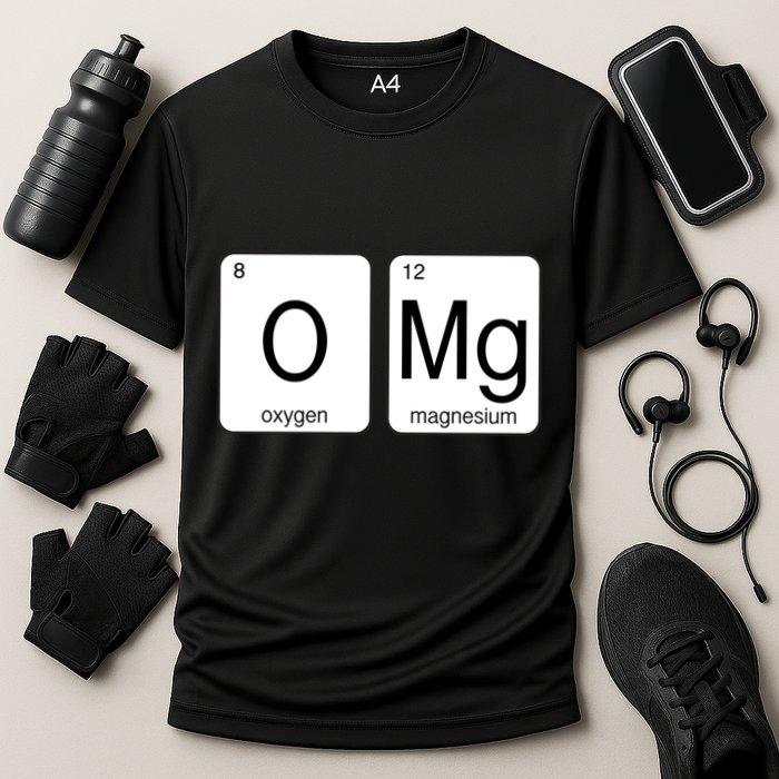OMG Periodic Table Chemistry Joke Cooling Performance Crew T-Shirt