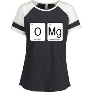 OMG Periodic Table Chemistry Joke Enza Ladies Jersey Colorblock Tee